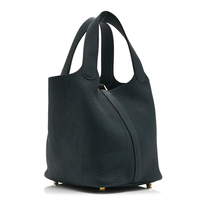 Hermes Taurillon Clemence Picotin Lock 18 PM Vert Cypress 3 of 11