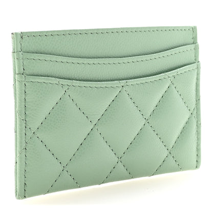 Chanel Caviar Quilted Card Holder Light Green 3 of 8