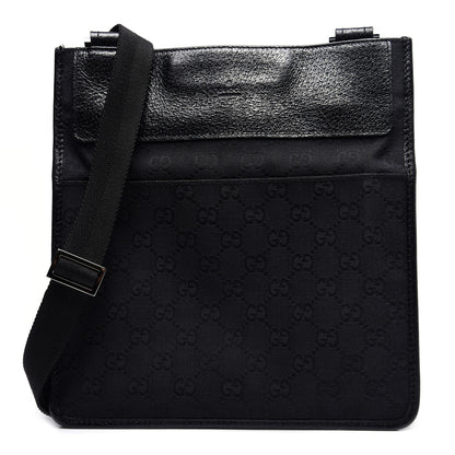 Gucci Monogram Messenger Crossbody Bag Black 1 of 10