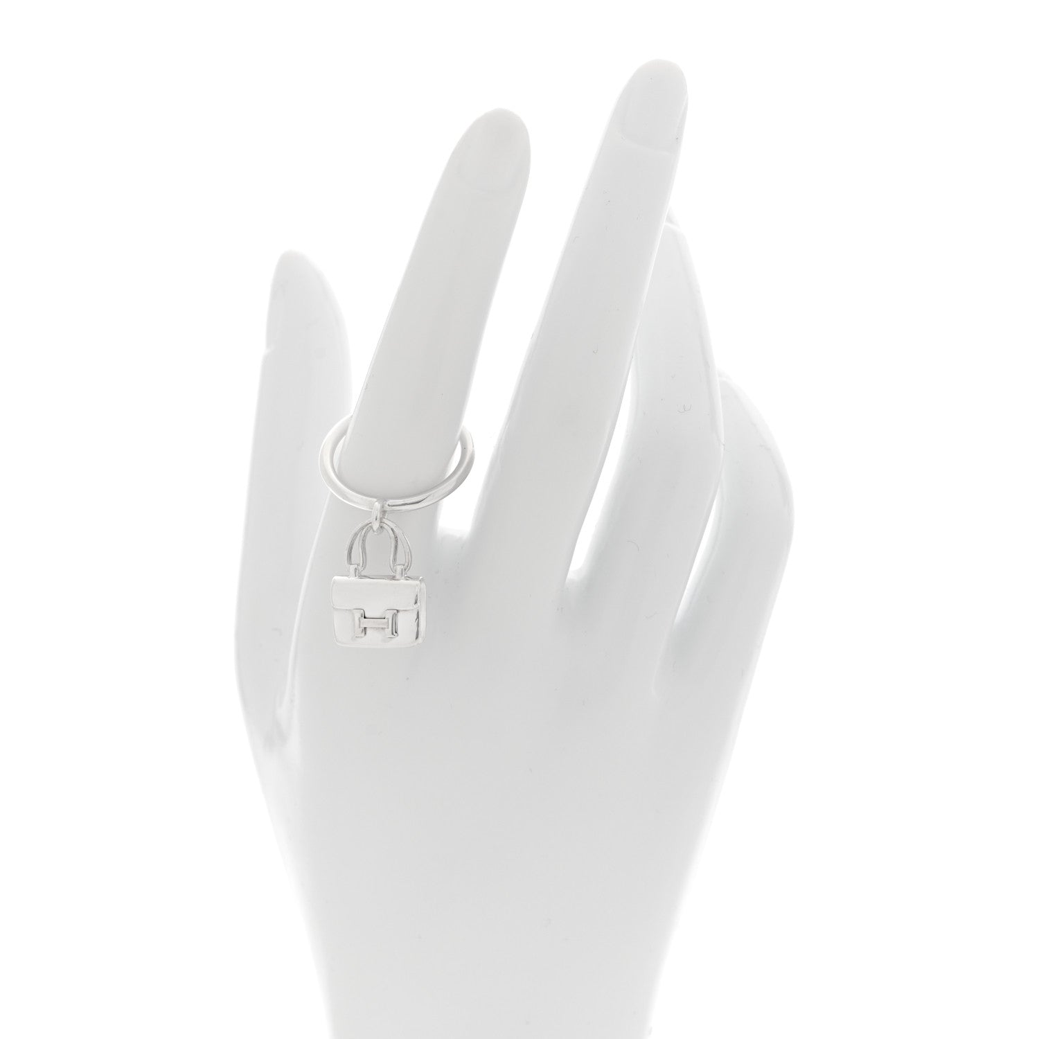 Hermes Sterling Silver Constance Amulettes Ring 56 7.5 2 of 5
