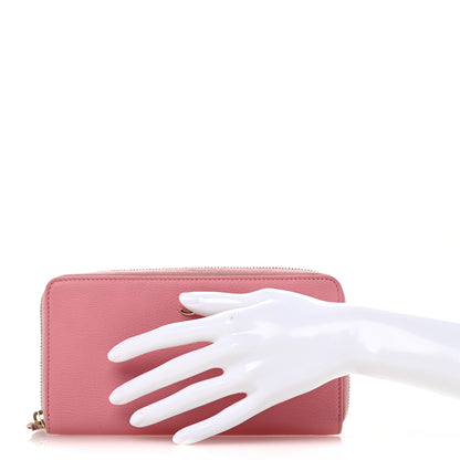Chanel Goatskin Zip Around Wallet  Pink 2 of 10