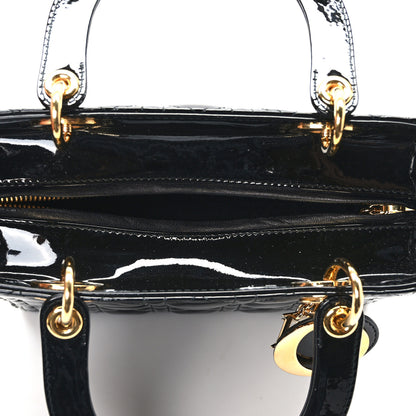 Christian Dior Patent Cannage Medium Lady Dior Black 5 of 12