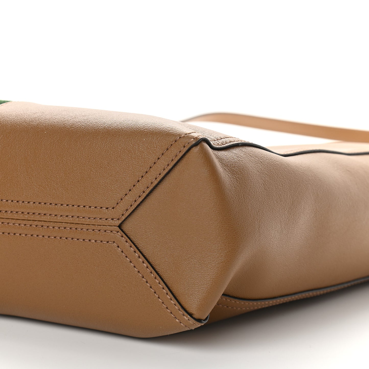 New Sakai Calfskin Lux Web Medium Dahlia Tote Quarz Beige