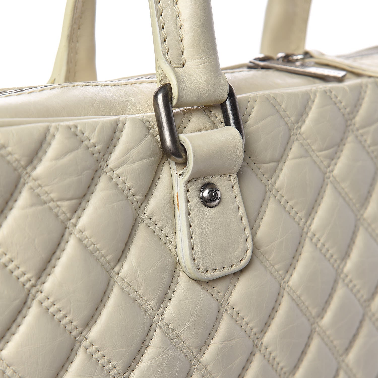 Chanel Aged Calfskin Quilted Paris New York PNY Laptop Bag Ivory 21 of 22