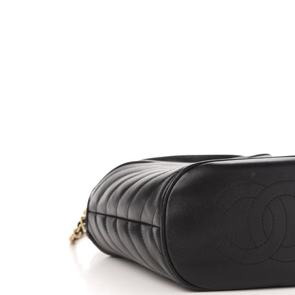 Chanel Lambskin Chevron Quilted Handle With Chic Bucket Bag Black 8 of 13