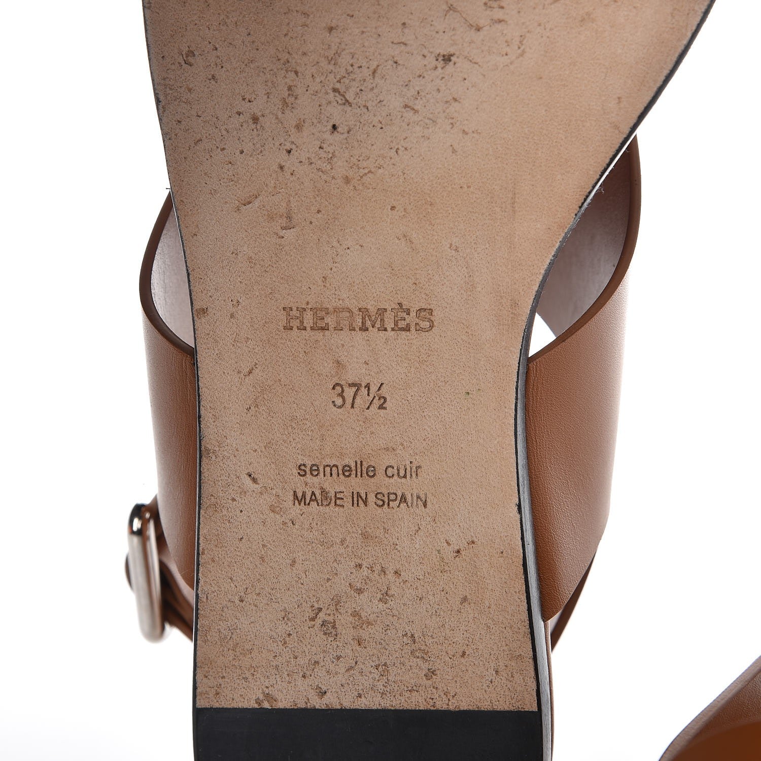 Hermes Calfskin Kola Sandals 37.5 Gold 8 of 10