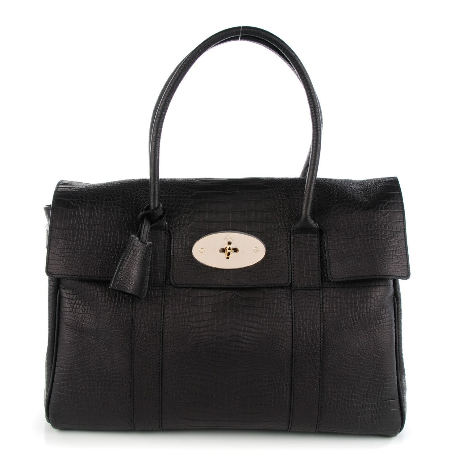 Mulberry Crocodile Embossed Bayswater Black 1 of 7