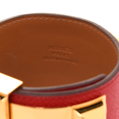 Hermes Epsom Collier de Chien CDC Bracelet L Vermillion 4 of 7