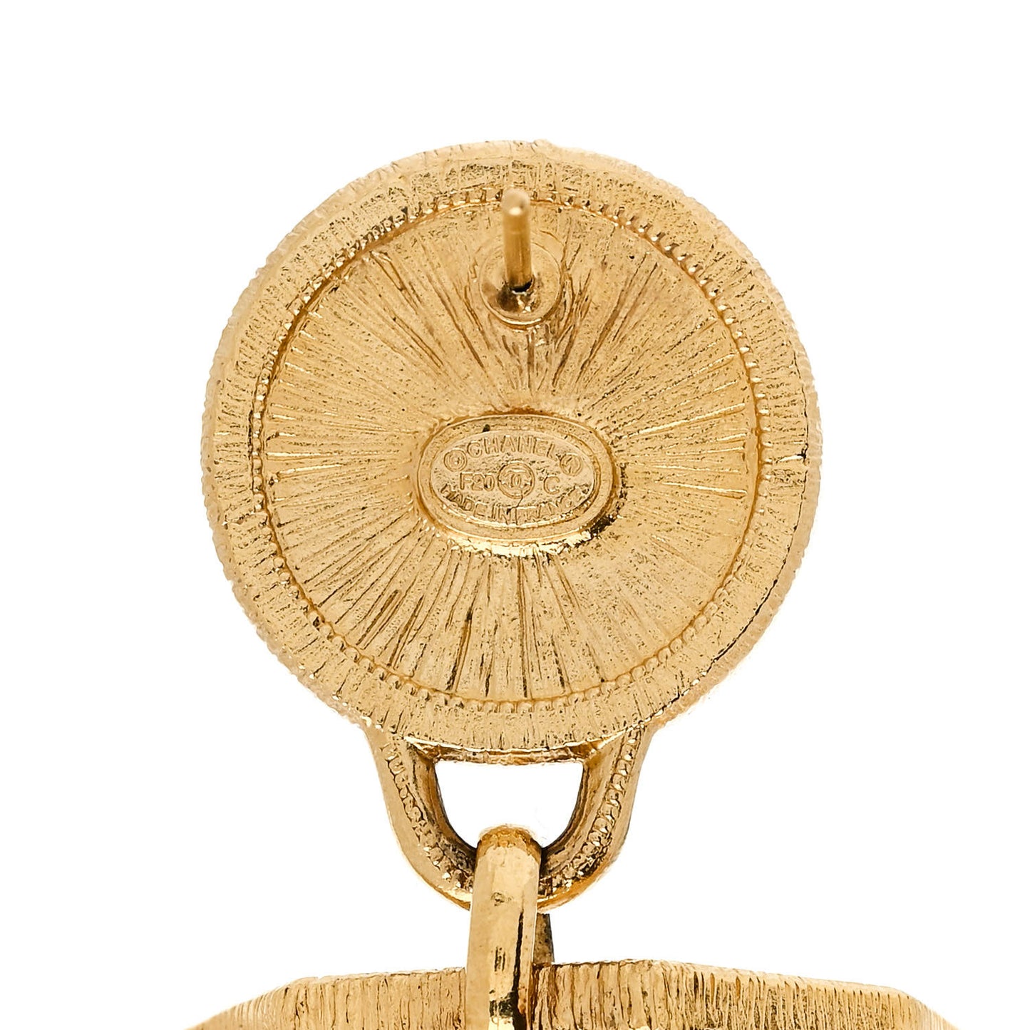Pearl CC Tags Drop Earrings Gold