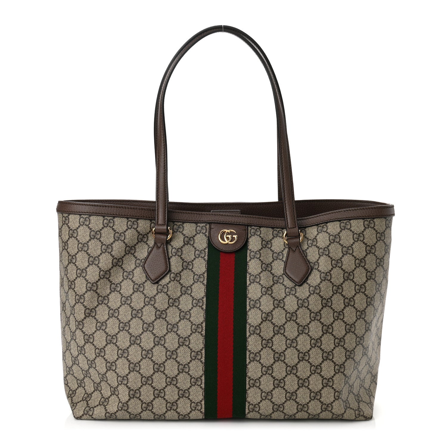 Gucci GG Supreme Monogram Medium Ophidia Shopping Tote Brown 1 of 11