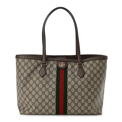 Gucci GG Supreme Monogram Medium Ophidia Shopping Tote Brown 1 of 11