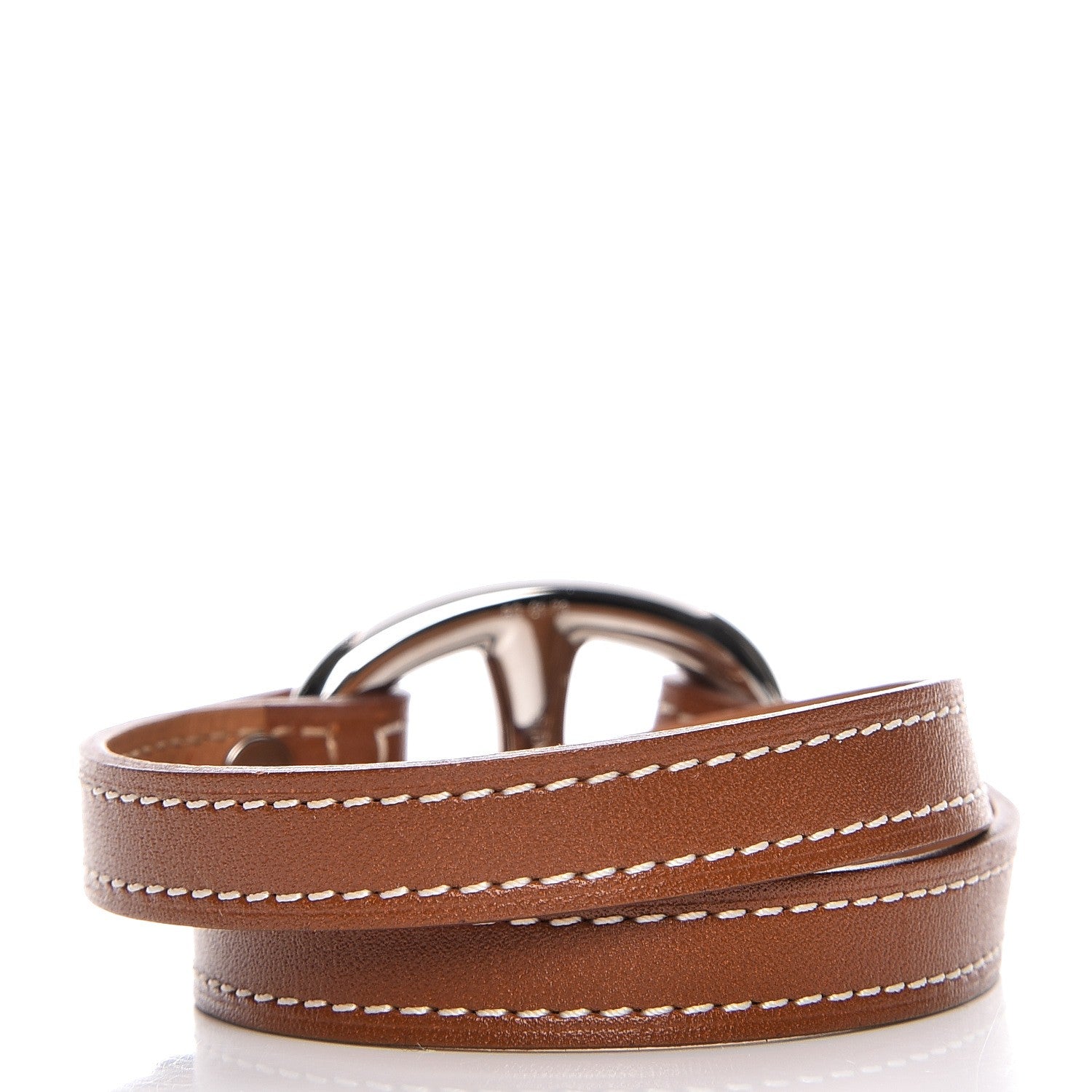 Hermes Natural Tadelakt Granville Double Tour Bracelet M Fauve 3 of 6
