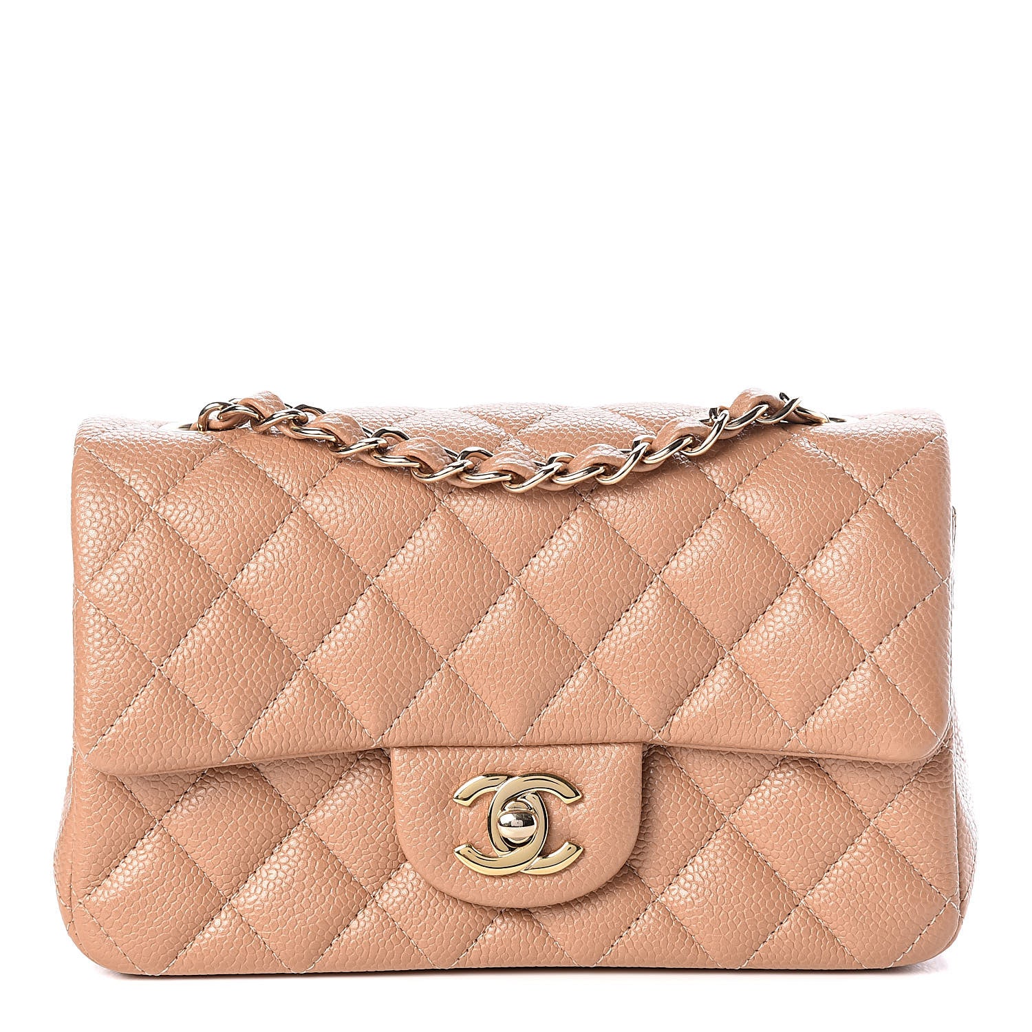 Chanel Caviar Quilted Mini Rectangular Flap Dark Beige 1 of 10