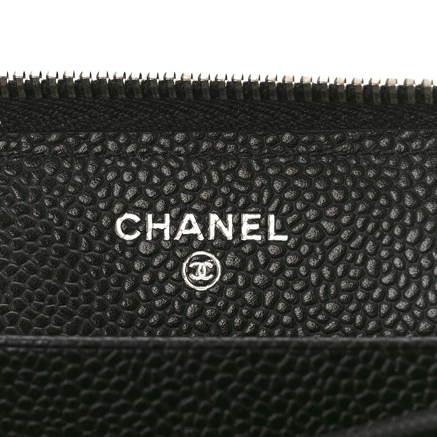 Chanel Iridescent Caviar Quilted Long Zip Around Wallet Black 6 of 11