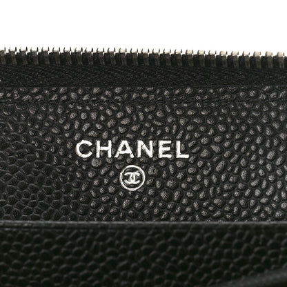 Chanel Iridescent Caviar Quilted Long Zip Around Wallet Black 6 of 11