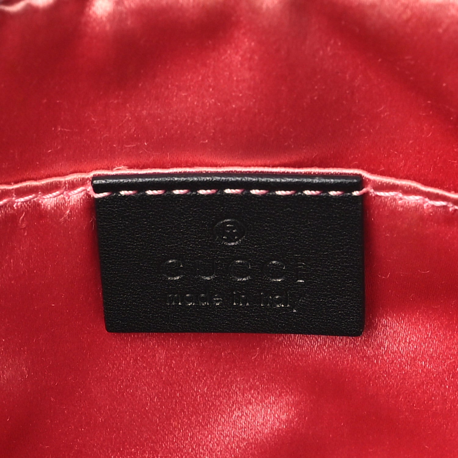 Gucci Calfskin Matelasse Mini GG Marmont Chain Shoulder Bag Black White 6 of 10