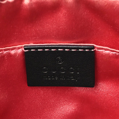 Gucci Calfskin Matelasse Mini GG Marmont Chain Shoulder Bag Black White 6 of 10