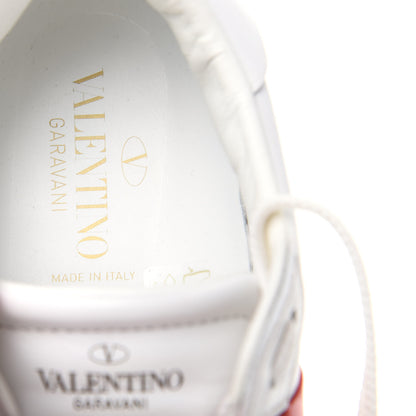 Valentino Garavani Calfskin Rockstud Open Sneakers 40 White Red 8 of 11