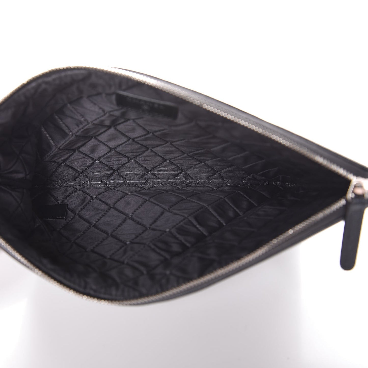 Metallic Caviar Quilted Medium Maxi CC Cosmetic Case Black