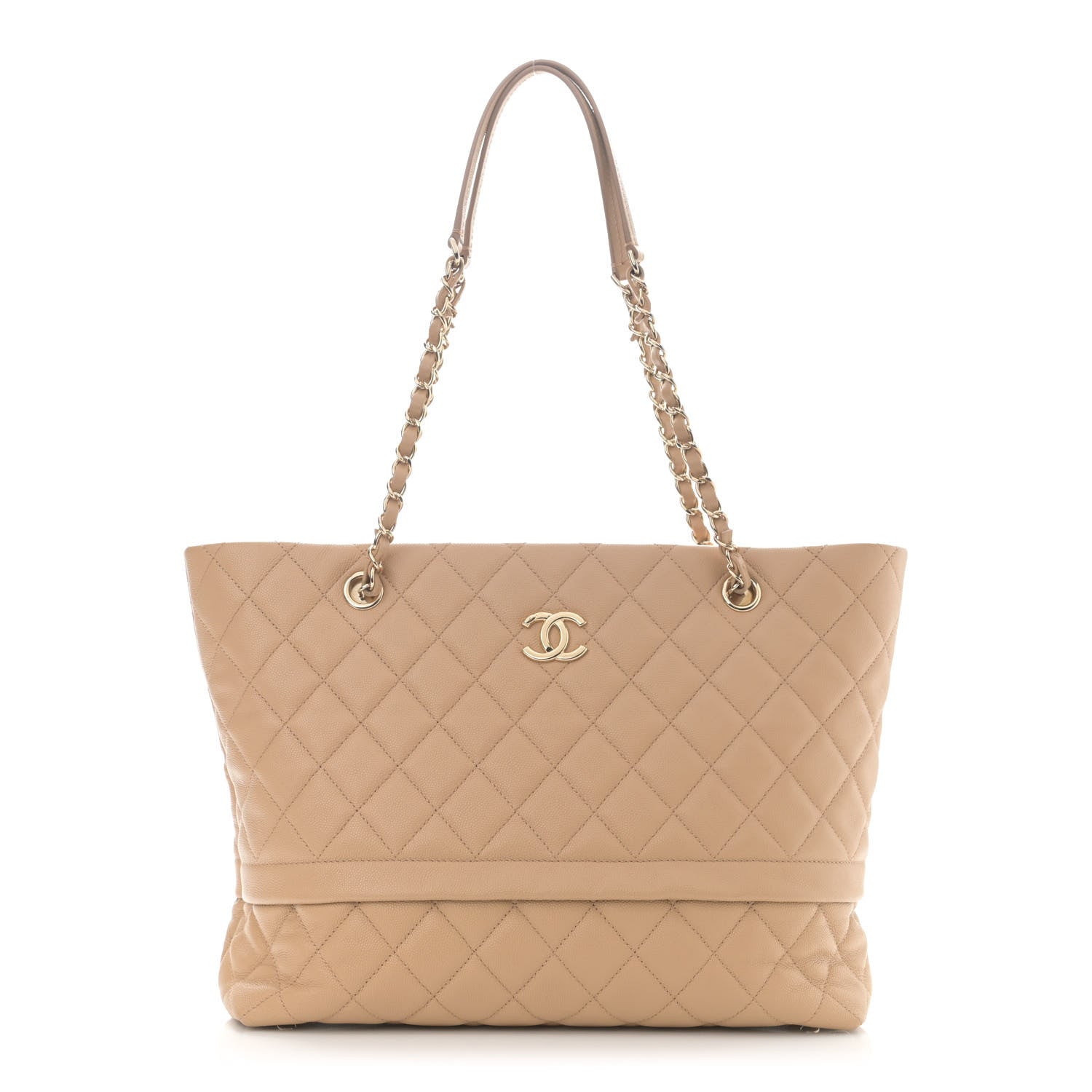 Chanel Caviar Quilted Rolled Up Tote Beige 1 of 11