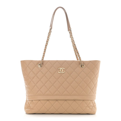 Chanel Caviar Quilted Rolled Up Tote Beige 1 of 11