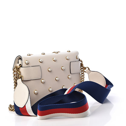Gucci Nappa Pearl Studded Mini Queen Margaret Broadway Shoulder Bag Mystic White 3 of 10