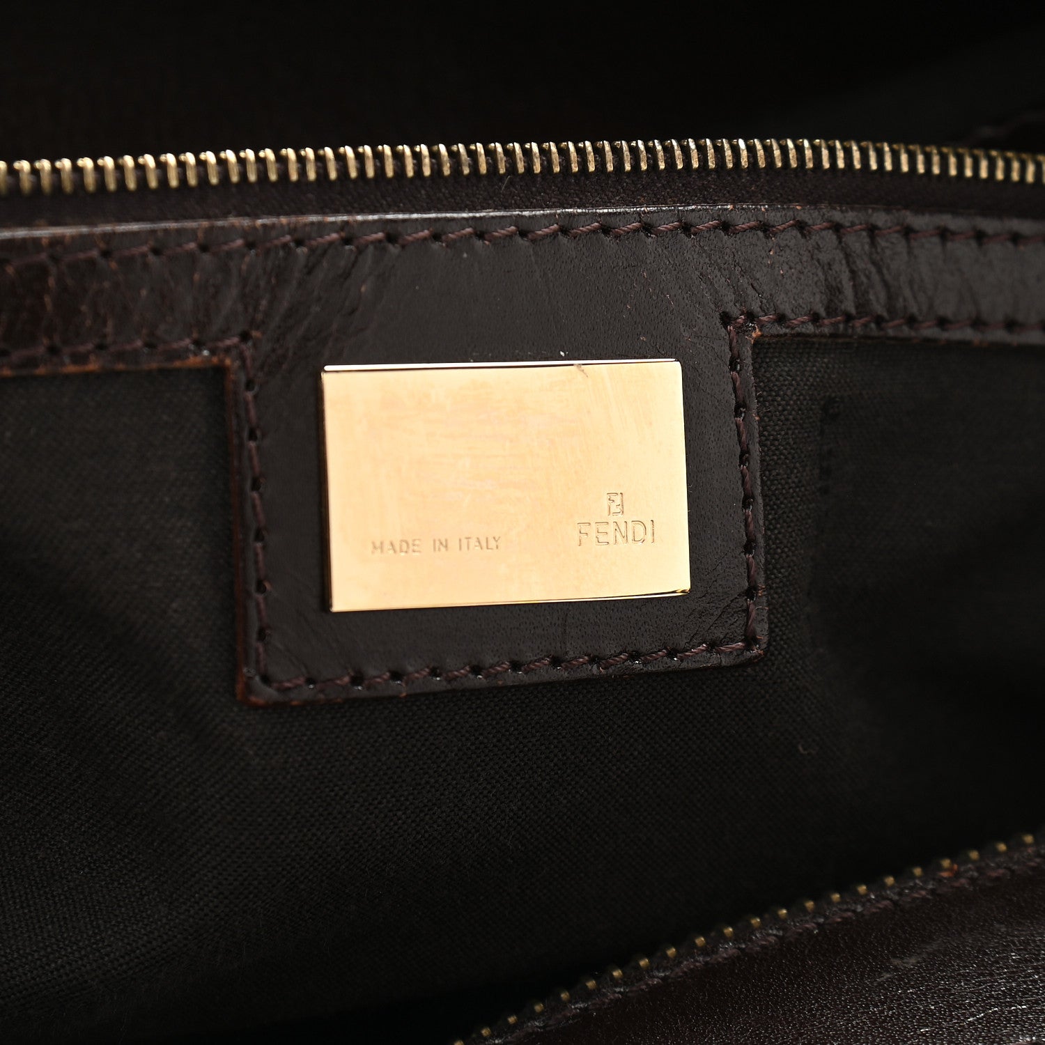 Fendi Vitello Bottalato FF Embossed Large Chef Shopper Tote Chocolate 6 of 12
