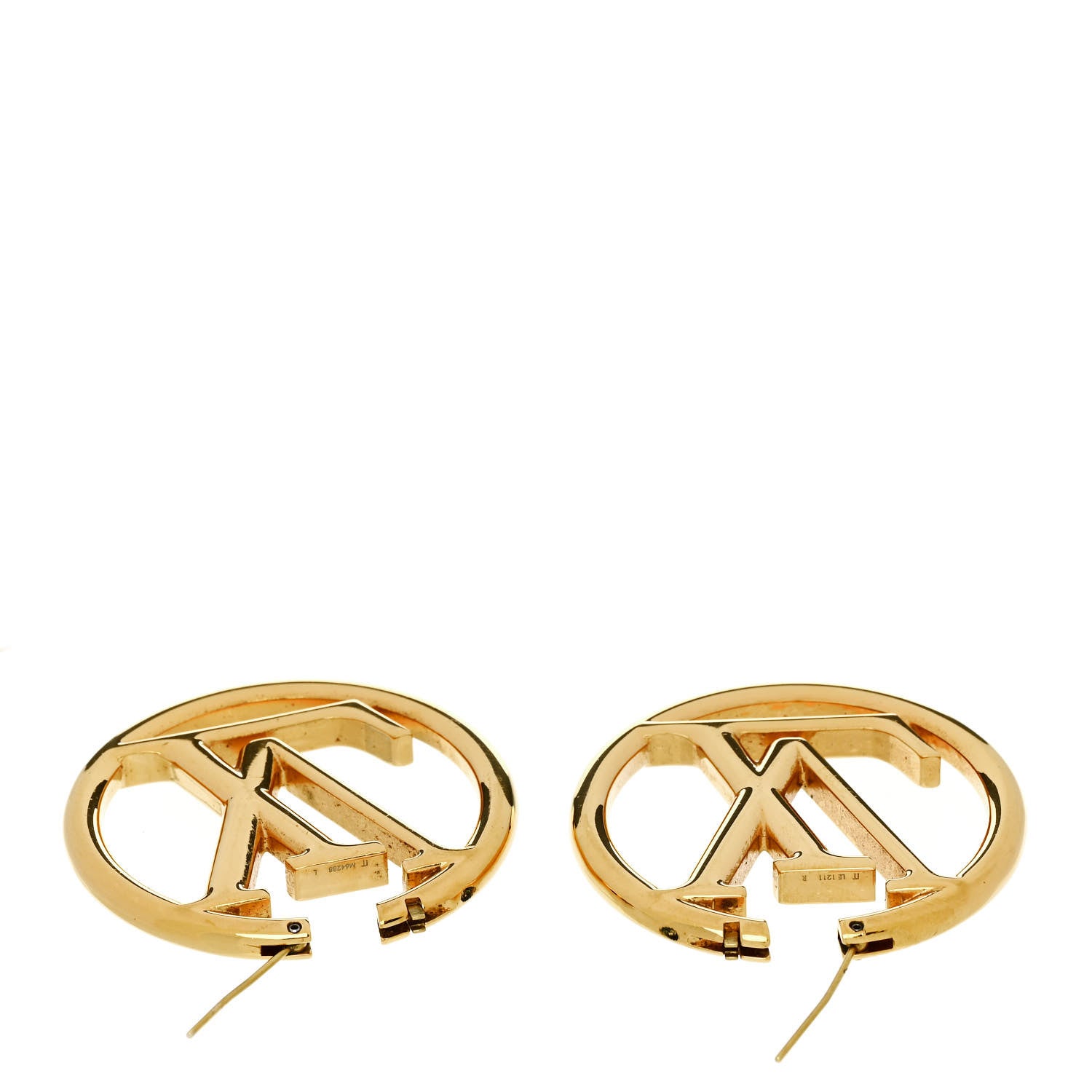 Louis Vuitton Metal Louise Hoop Earrings Gold 3 of 5