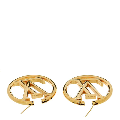 Louis Vuitton Metal Louise Hoop Earrings Gold 3 of 5