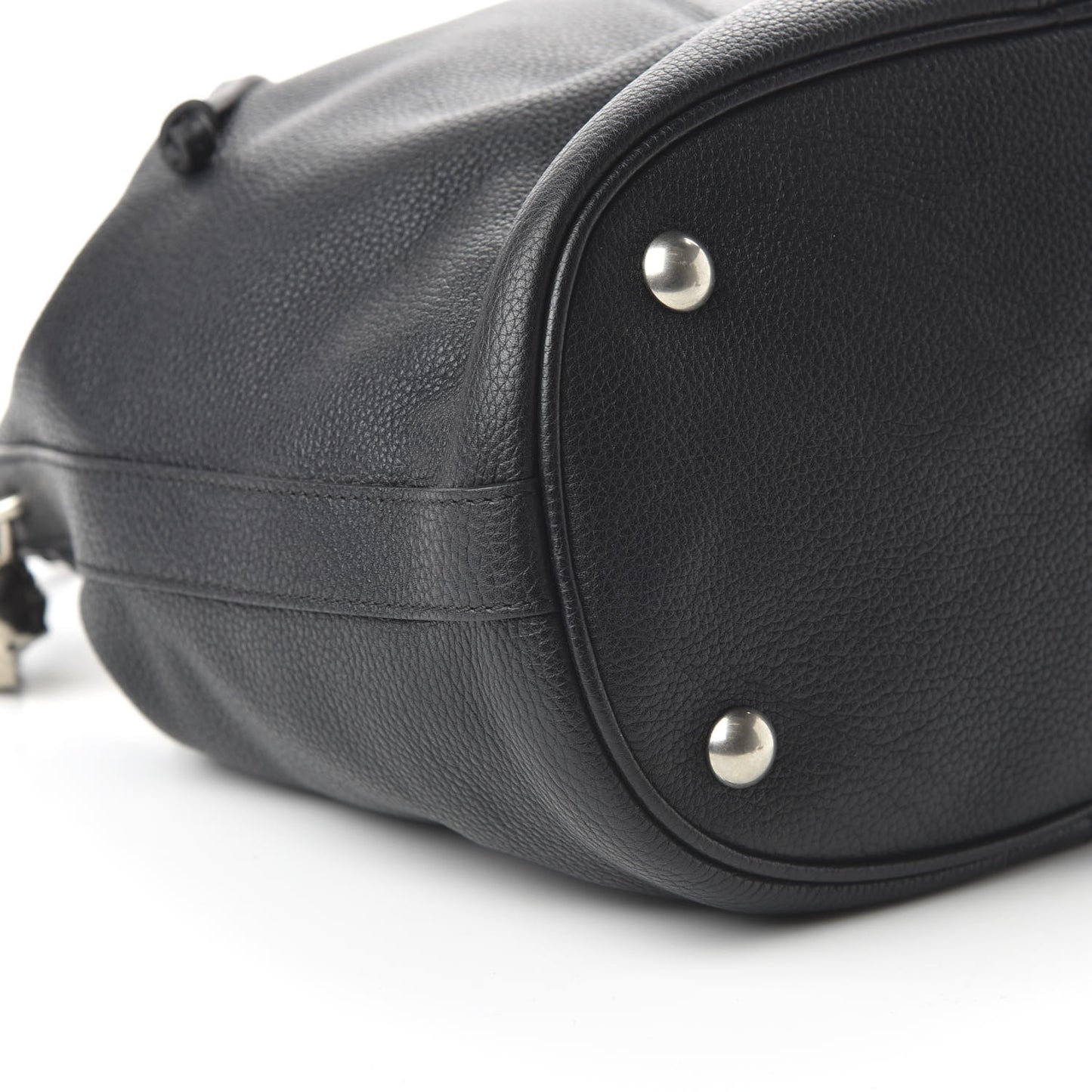 Calfskin Padlock Skull Bucket Bag Black
