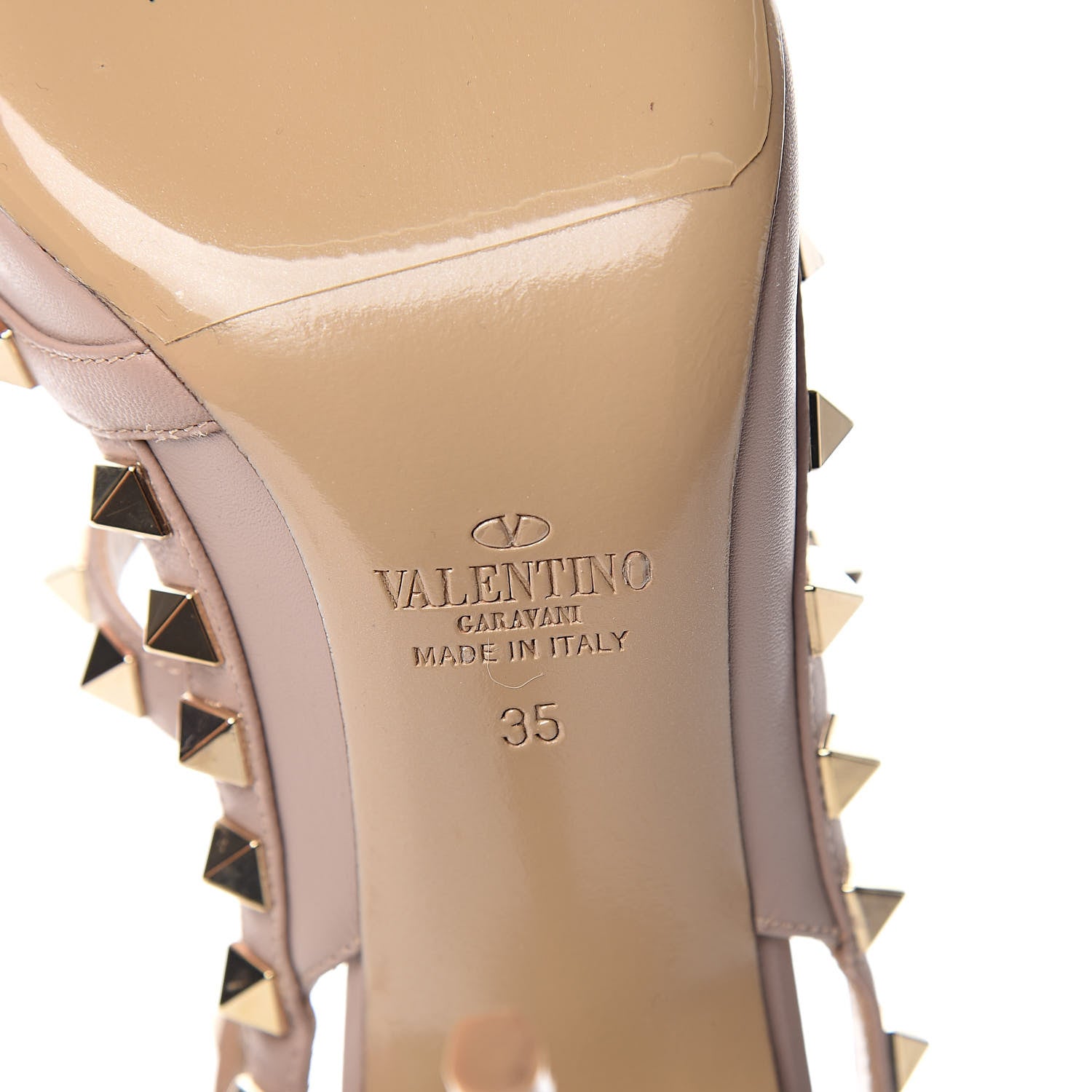 Valentino Garavani Nappa Rockstud Ankle Strap Pumps 35 Poudre 8 of 11