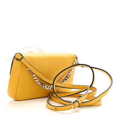 Fendi Nappa Rabbit Fox Fur Micro Buggie Baguette Sunflower 3 of 10