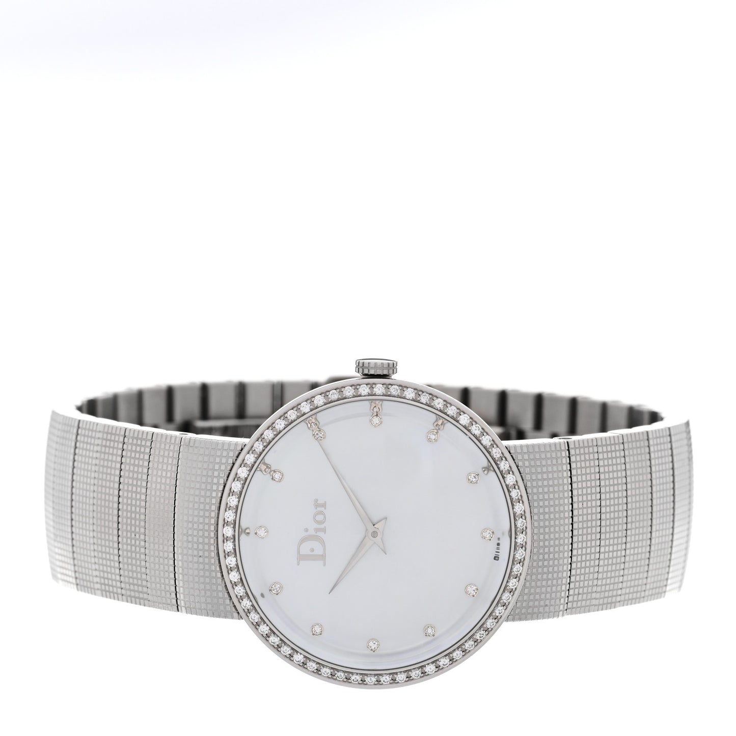Stainless Steel Diamond Bezel Mother of Pearl 33mm La D De Dior Quartz Watch