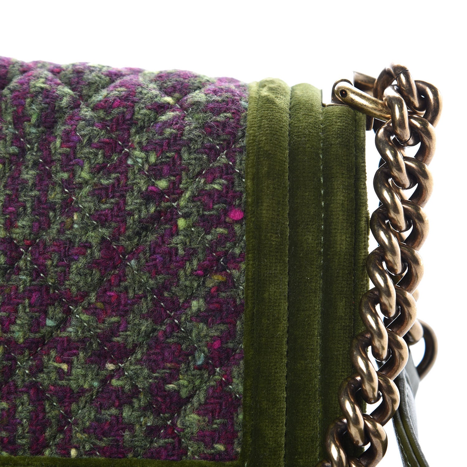 Chanel Velvet Tweed Small Boy Flap Green 9 of 12