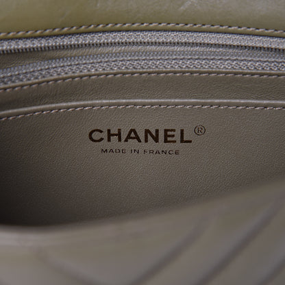 Chanel Calfskin Chevron Quilted Mini Rectangular Flap Khaki 6 of 10
