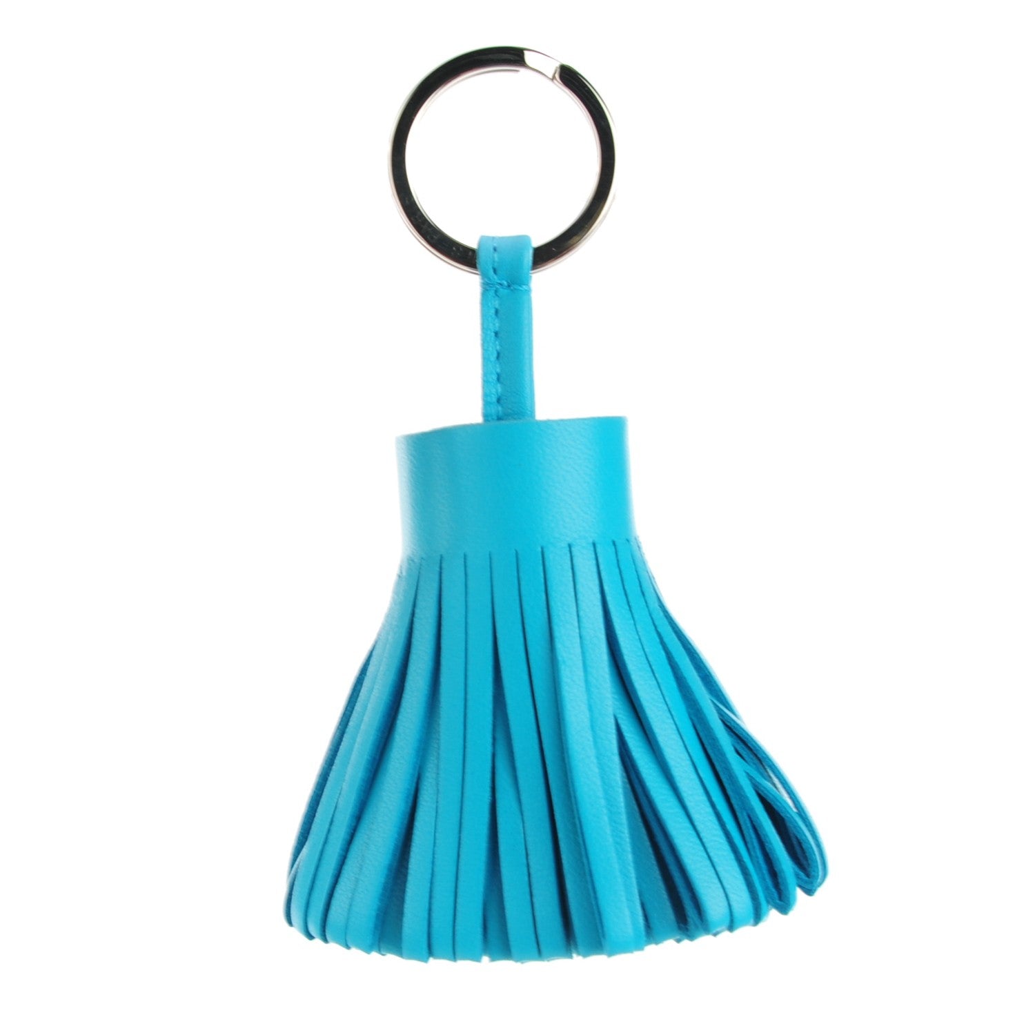 Hermes Lambskin Carmen Tassel Key Holder Bleu Azteque 1 of 5