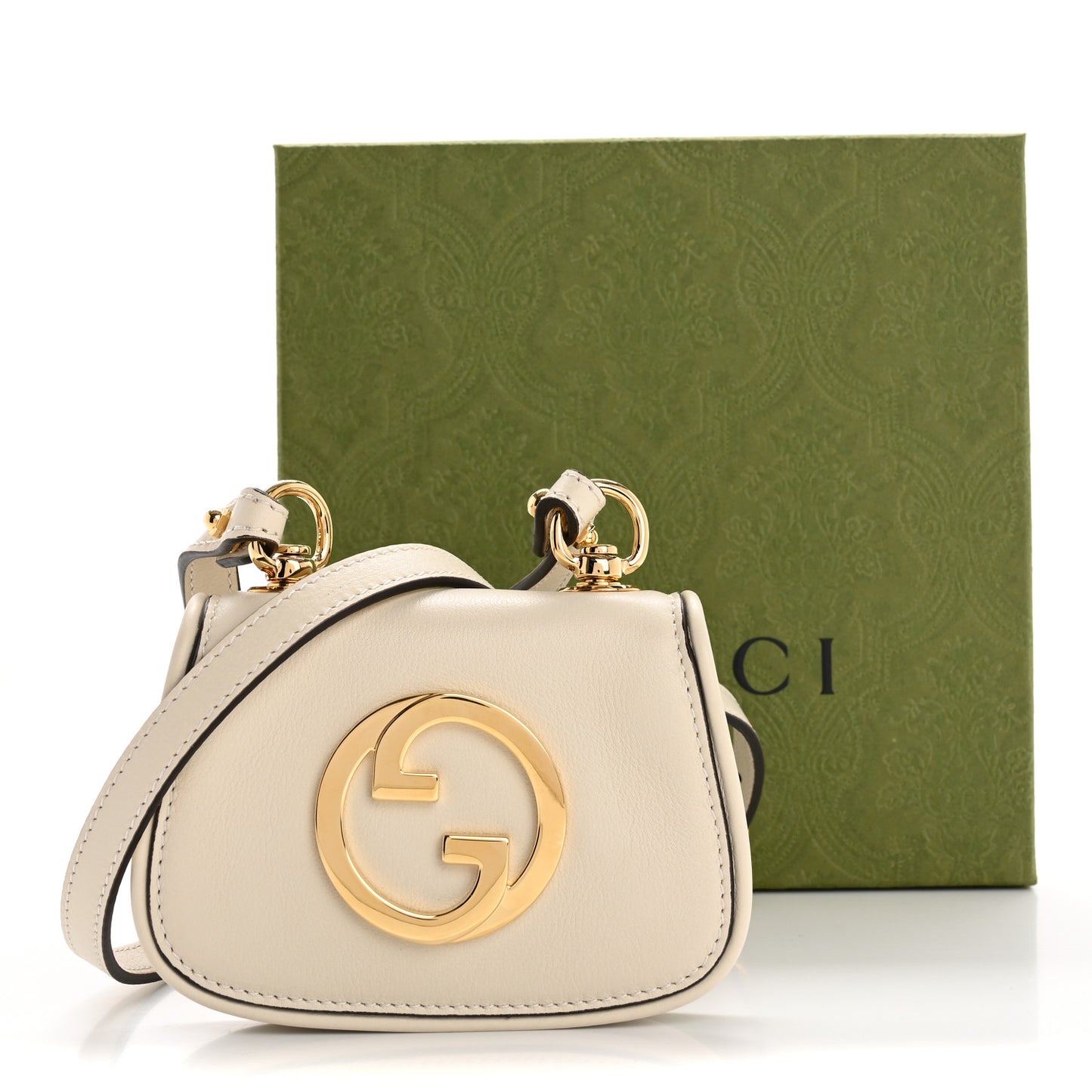 Roxy Calfskin Blondie Card Case Wallet with Strap Mystic White