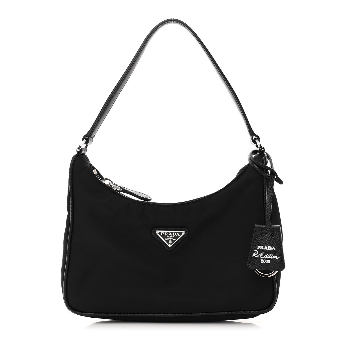 Tessuto Nylon Saffiano Mini Re-Edition 2005 Bag Black