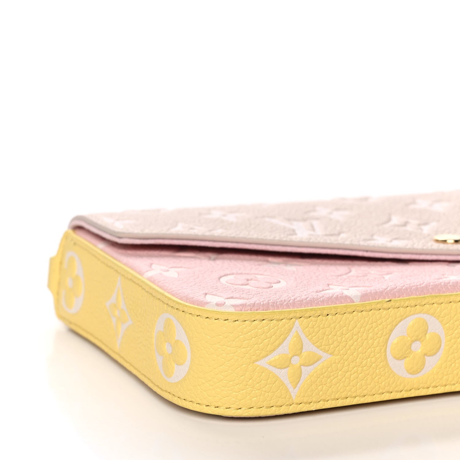 Louis Vuitton Empreinte Spring in the City Felicie Pochette Chain Wallet Pink Beige Yellow 8 of 10