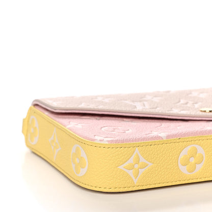 Louis Vuitton Empreinte Spring in the City Felicie Pochette Chain Wallet Pink Beige Yellow 8 of 10