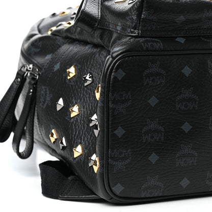 MCM Visetos Studded Stark Backpack Black 7 of 9