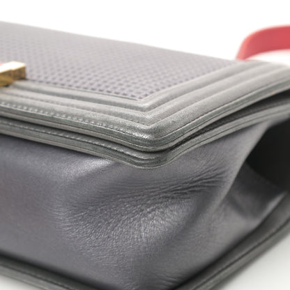 Chanel Lambskin Embossed Medium Boy Cube Flap Grey 10 of 19
