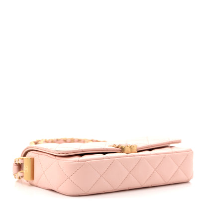 Chanel Crumpled Calfskin Quilted Braided CC Mini Flap Light Pink 4 of 13
