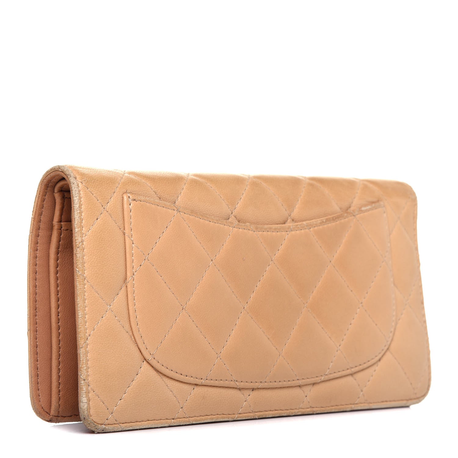 Chanel Lambskin Quilted Yen Wallet Beige 3 of 23