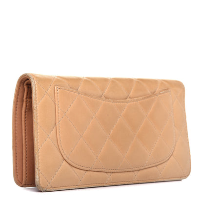 Chanel Lambskin Quilted Yen Wallet Beige 3 of 23