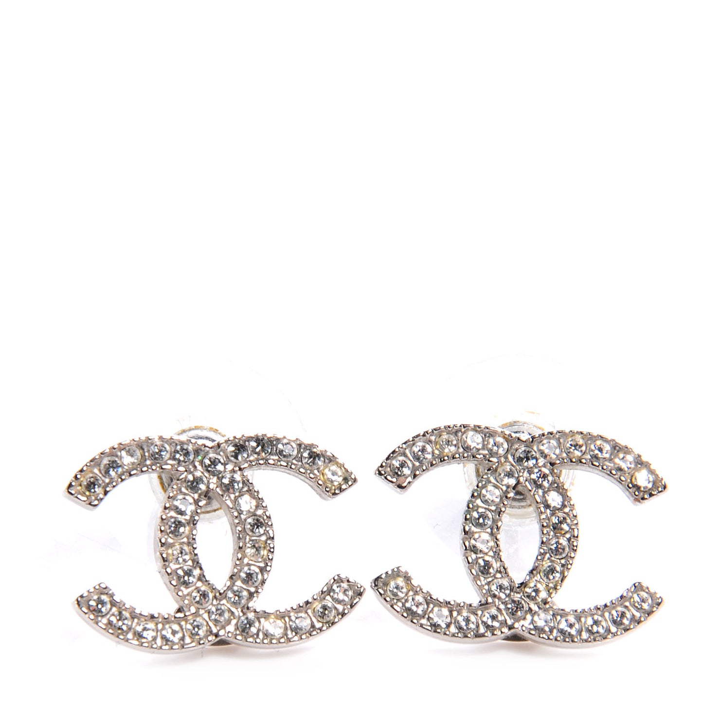 Crystal CC Earrings Silver