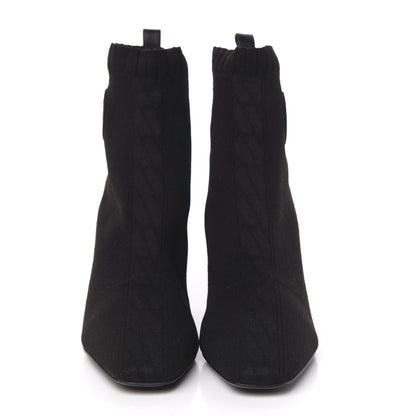 Hermes Knit Calfskin Volver Ankle Boots 38 Black 2 of 9
