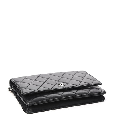 Chanel Lambskin Quilted Wallet On Chain WOC Black 3 of 10