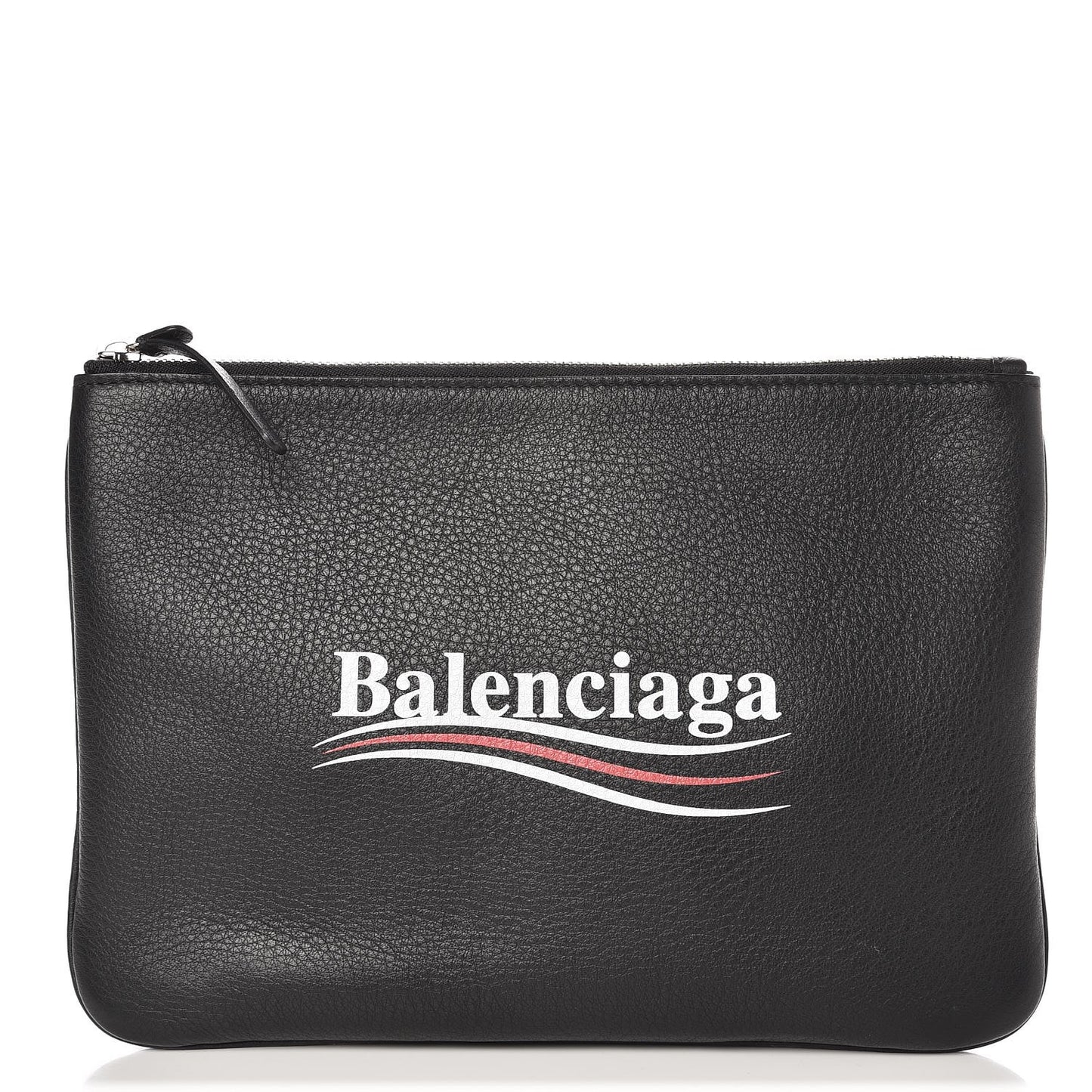 Calfskin Political Campaign Logo Pouch Black