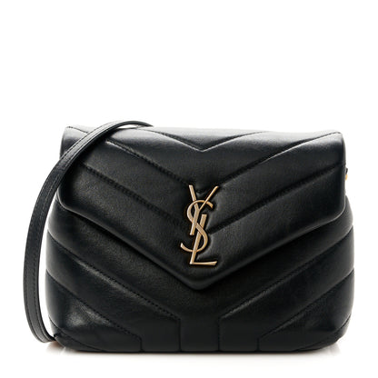Saint Laurent Calfskin Y Quilted Monogram Toy Loulou Crossbody Bag Black 1 of 11
